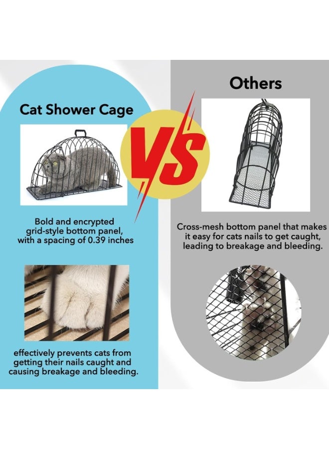 Cat Bathing Cage Metal Grooming Shower Wash Cage Scratch Resistant Breathable Safe Cleaning Cage for Cats Kittens 45x12x24cm Up to 2kg - Image 3